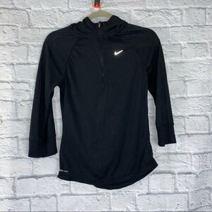 Nike dri fit 1/4 zip hoodie black size S